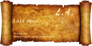 Leif Apor névjegykártya